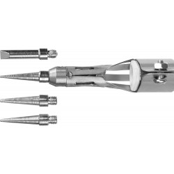55505-H6 Газовый паяльник STAYER в наборе 2в1, 45 Вт, пьезоподжиг, горелка, фен, 4 жала, 1200°С, PS400