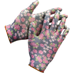 11297-S Перчатки GRINDA садовые, прозрачное нитриловое покрытие, размер S-M, черные