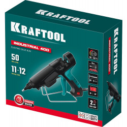 06843-300-12 Электрический термоклеевой пистолет KRAFTOOL Industrial 400, d 11 - 12 мм, 50 г/мин, 130 - 230°C