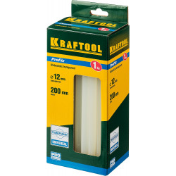 06848-12 Стержни KRAFTOOL ''PRO'' для клеевых (термоклеящих) пистолетов, прозрачный, универсальный, d=12 x 200мм, 1кг