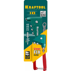 31173_z01 Заклепочник с литым корпусом, KRAFTOOL ''X-5F'' 31173, для заклёпок d=2.4-4.8 мм - алюминий и сталь, d=2.4-4.0 - нерж сталь