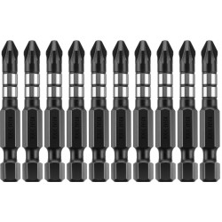 26193-2-50-S10 Биты KRAFTOOL Impact Pro, Pozidriv, тип хвостовика E 1/4'', PZ2, 50мм, 10шт, в пластиковом боксе
