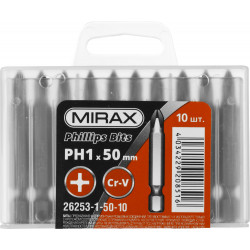 26253-1-50-10 Биты MIRAX PH№1, тип хвостовика E 1/4'', длина 50мм, 10шт