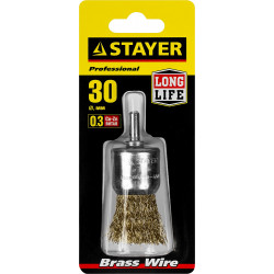 35113-30 STAYER ''PROFESSIONAL''. Щетка кистевая для дрели, витая стальная проволока 0,3мм, 30мм