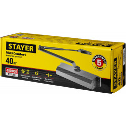 37917-50 Доводчик дверной STAYER, для дверей массой до 40 кг, цвет коричневый