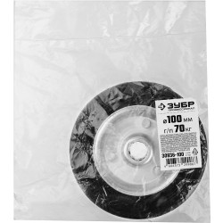 30936-100 Колесо d=100 мм, г/п 70 кг, резина/металл, игольчатый подшипник, ЗУБР