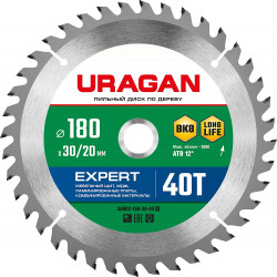 36802-180-30-40_z01 URAGAN Expert 180х30/20мм 40Т, диск пильный по дереву