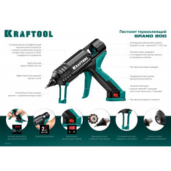 06839 KRAFTOOL Grand 200 пистолет термоклеевой электрический, d 11-12 мм  25 г/мин