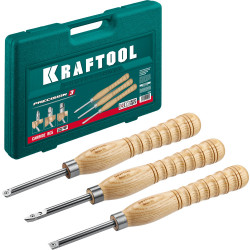18369 KRAFTOOL Precision-3 набор ручных резцов по дереву, 3шт, Твердосплав