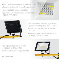 56925-2-30 Светодиодные прожекторы на штативе LED-MAX STAYER 2х30Вт, 6500К IP65, 1.6 м