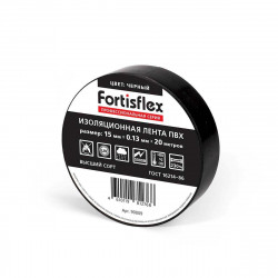 90809 Изолента ПВХ 15x0.13х20 (черн) (Fortisflex)