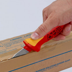 9852 Нож для кабеля прямой, диэлектрический VDE 190 mm KNIPEX
