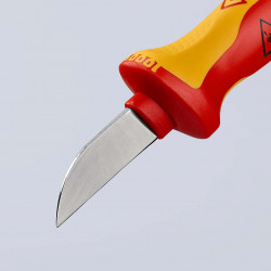 9852 Нож для кабеля прямой, диэлектрический VDE 190 mm KNIPEX