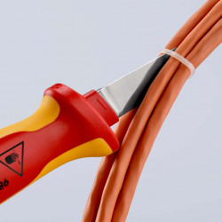 9852 Нож для кабеля прямой, диэлектрический VDE 190 mm KNIPEX