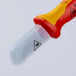 9852 Нож для кабеля прямой, диэлектрический VDE 190 mm KNIPEX