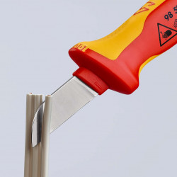 9852 Нож для кабеля прямой, диэлектрический VDE 190 mm KNIPEX