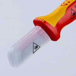 9854 Нож для кабелей прямой, диэлектрический VDE 190 mm KNIPEX