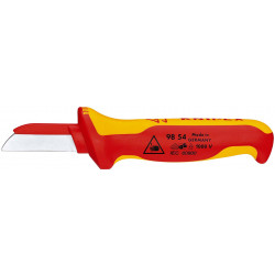 9854 Нож для кабелей прямой, диэлектрический VDE 190 mm KNIPEX