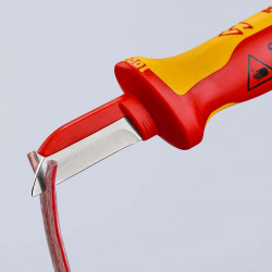 9854 Нож для кабелей прямой, диэлектрический VDE 190 mm KNIPEX