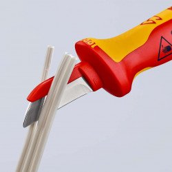 9854 Нож для кабелей прямой, диэлектрический VDE 190 mm KNIPEX