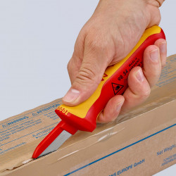 9854 Нож для кабелей прямой, диэлектрический VDE 190 mm KNIPEX