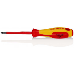 982501 Отвертка Pozidriv PZ1 VDE 1000V длина стержня 80 мм, L-187 мм KNIPEX