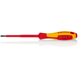 982040 Отвертка шлицевая SL4.0x0.8 VDE 1000V длина стержня 100 мм, L-202 мм KNIPEX