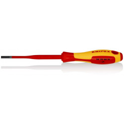 982040SL Отвертка шлицевая SL4.0x0.8 Slim VDE 1000V длина стержня 100 мм, L-202 мм KNIPEX