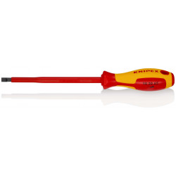 982065 Отвертка шлицевая SL6.5x1.2 VDE 1000V длина стержня 150 мм, L-262 мм KNIPEX