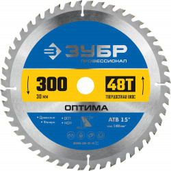 36903-300-30-48_z01 ЗУБР Оптима 300 x 30мм 48Т, диск пильный по дереву