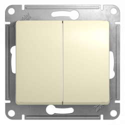 Переключатель проходной 2-кл. СП Glossa 10А IP20 (сх. 6/2) 10AX механизм беж. SE GSL000265