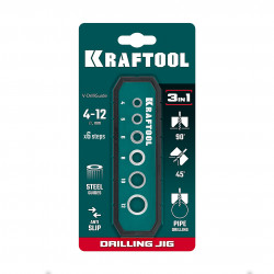 Кондуктор для сверления под углом 45° и 90° KRAFTOOL Woodsniper 121, 6 отверстий 4 - 12 мм, 30073